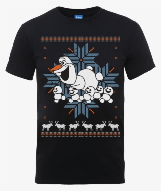 Disney Frozen Olaf And Snowmen Men's Black T-shirt - Nightmare Before Christmas T Shirt Zero
