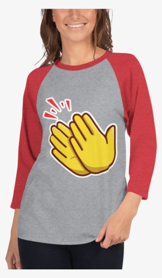 Emoji Clap 3/4 Sleeve Raglan Shirt - Raglan Sleeve