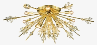 Starburst Semi Flush Mount In Polished Gold - Light Fixture