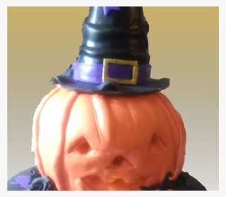 Jack O Lantern Cake With Witches Hat - Figurine