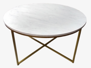 Wasser Gold And White Round Coffee Table - Coffee Table