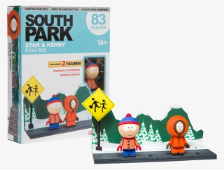 Stan & Kenny With The Bus Stop Construction Set - Mcfarlane South Park