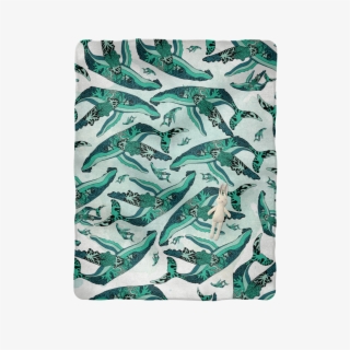 Coral Reef Humpback Whale Pattern Baby Blanket - Coral