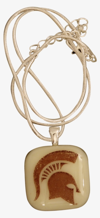 Michigan State University Spartan Glass Necklace - Pendant
