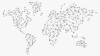Dots - Abstract Telecommunication World Map Png