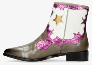 Ankle Boots Marlin 12 Grigio Glitter Fuxia Venice Perfo - Cowboy Boot