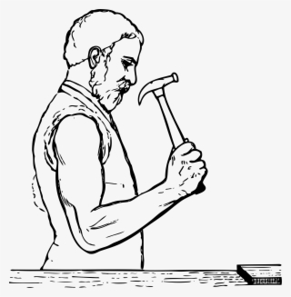 Elbow Position For Hammering Icons Png - Man Hammering Clipart Black And White