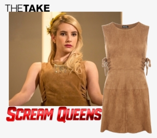 Wearall Tatum Suede Flared Dress As Seen On Chanel - Emma Robert Scream Queen