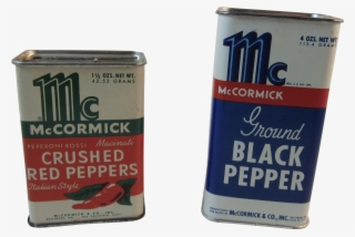 2 Mccormick Spice Tins Crushed Red Peppers Italian - Box