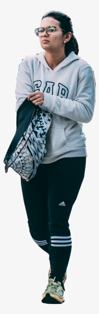 Young Girl Walking While Checking Her Bag - Hoodie