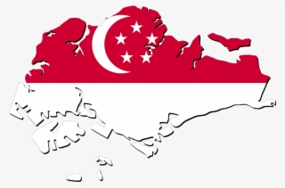 English, Malay, Mandarin Tamil Are Mostly Spoken Here - Singapore Map With Flag
