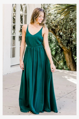 Sleeveless Bridesmaid Dress, Two Pieces Prom Dress, - Revelry Deep Emerald Dress