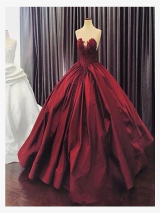 Prom Dress Long, Ball Gown Prom Dress, Burgundy Prom - Dress