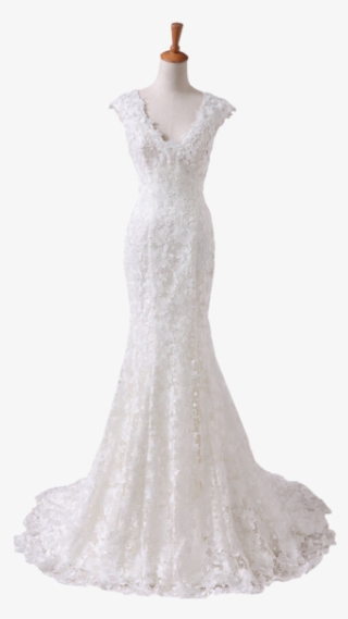 Angel Formal Dress Women's V-neck Lace Wedding Dress - Gown