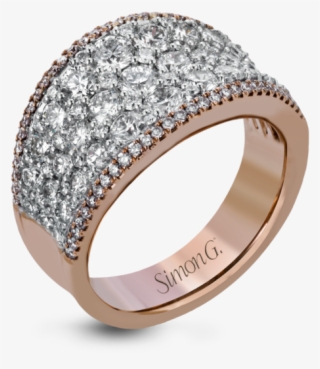 18k Rose & White Gold Diamond Band Ring - Ring