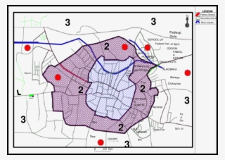 Road Map Of Akure With Overlay Of The Concentric Zones - Map