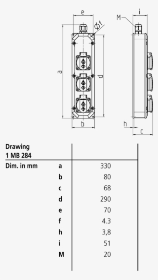 Dimensional Drawing Portrait Socket Strip 96700nf Png, - Diagram