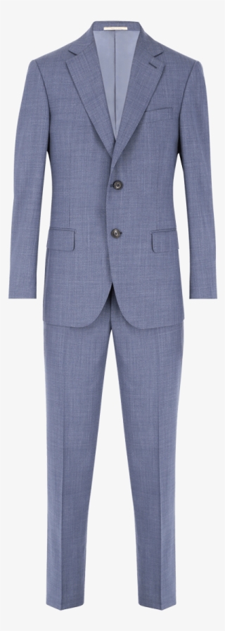 Dusty Blue Wool Silk Linen Gentleman Suit - Formal Wear