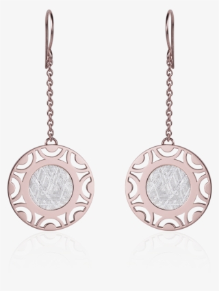 Meteorite Water Dangle Earrings In Red Gold - Earrings