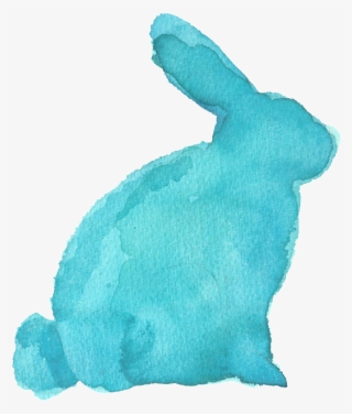 Water Blue Rabbit Transparent Decorative - Bunny Transparent Water Paint