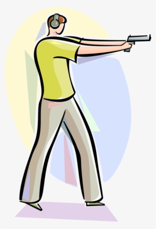 Vector Illustration Of Second Amendment Rights Shooter - Shoot Rifle