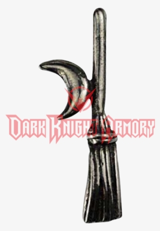 Witch Broom And Moon Necklace - Knight