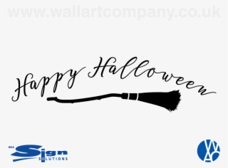 Happy Halloween Witch's Broom - Marriage Sticker Png