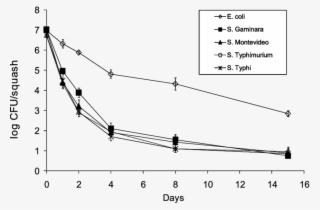 Behavior Of 4 Salmonella Serotypes And E - Plot