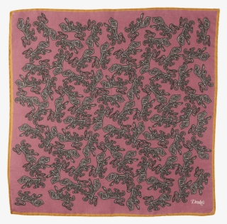 Drake'spurple Cotton Modal Tribal Dogs Pocket Square