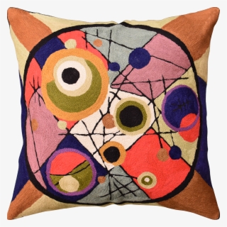 Kandinsky Circles In Circle Ii Throw Pillow Cover Handembroidered - Cushion