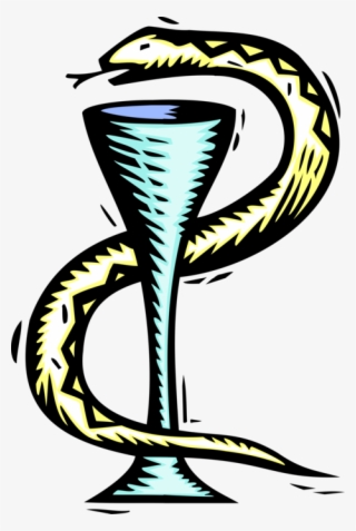 Vector Illustration Of Serpent Reptile Snake And Chalice - Chalice With Snake