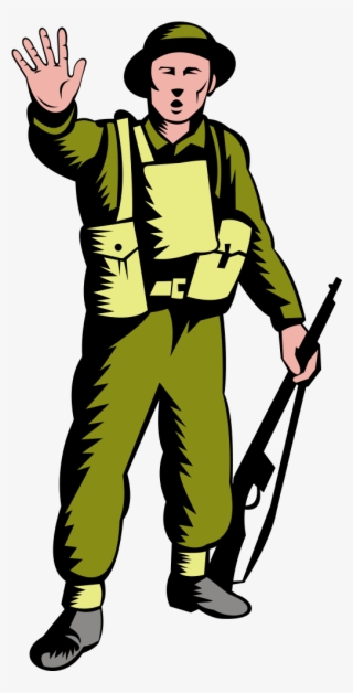 Janitor Clipart Male - Soldados Levantando La Mano
