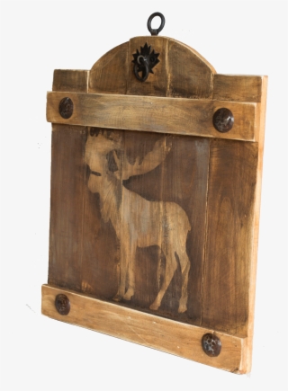 Wooden Wall Fence With A Deer Sign - Plywood