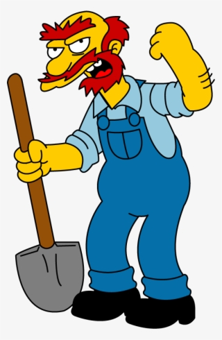 School Janitor Clipart - Groundskeeper Willie Angry