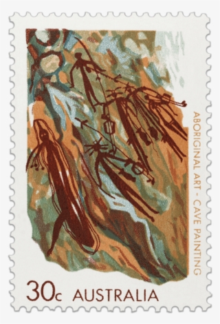 Aboriginal Art Cave Paintings - Postage Stamp