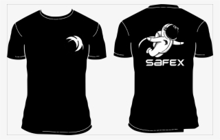 Safex Moon Man Front & Back T-shirt Black & White Sizes - V Neck Tshirt