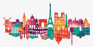 Paris Vs Rome - Vector Illustration Paris