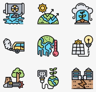 Global Warming - Artificial Intelligence Flat Icon