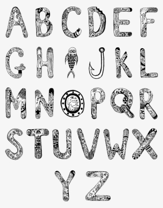 Abc Under The Sea - Line Art