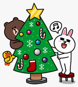 Line Stickers For Christmas - Cony And Brown Christmas