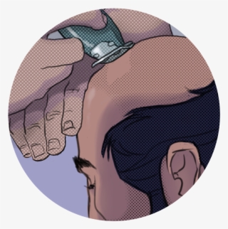Preparing The Scalp - Cartoon