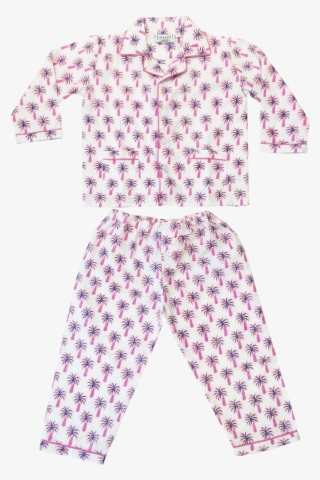 Pink Palm Tree Kids Pyjamas - Pajamas Transparent Background