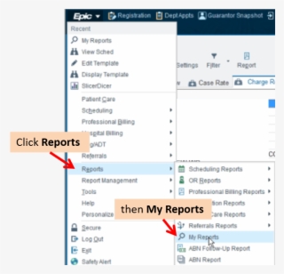 Epic Reports Myreports - Sidebar Web Page