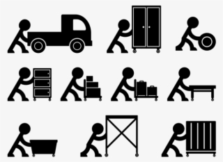 Stickman Pushing An Object - Stickman Pushing