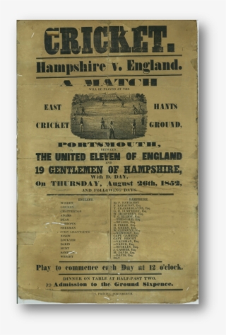 Hampshire V England1852 - Poster