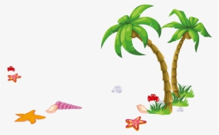 Vector Sea Elements - Swim At The Beach Cartoon