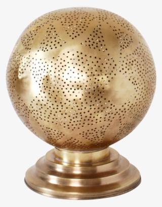 Perfect For A Bedside Table Or Side Table, This Brass - Round Moroccan Table Lamp