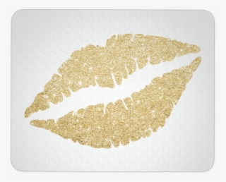 Gold Glitter Sparkle Lipstick Lips Kiss White - Transparent Lip Print