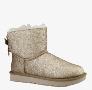 Ugg 'mini Bailey Bow Sparkle' In Gold Glitzer - Ugg Mini Bailey Bow Sparkle