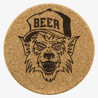 Werewolf Beer Hat Round Cork Coasters Coasters - Wall Hanging Bottle Opener
